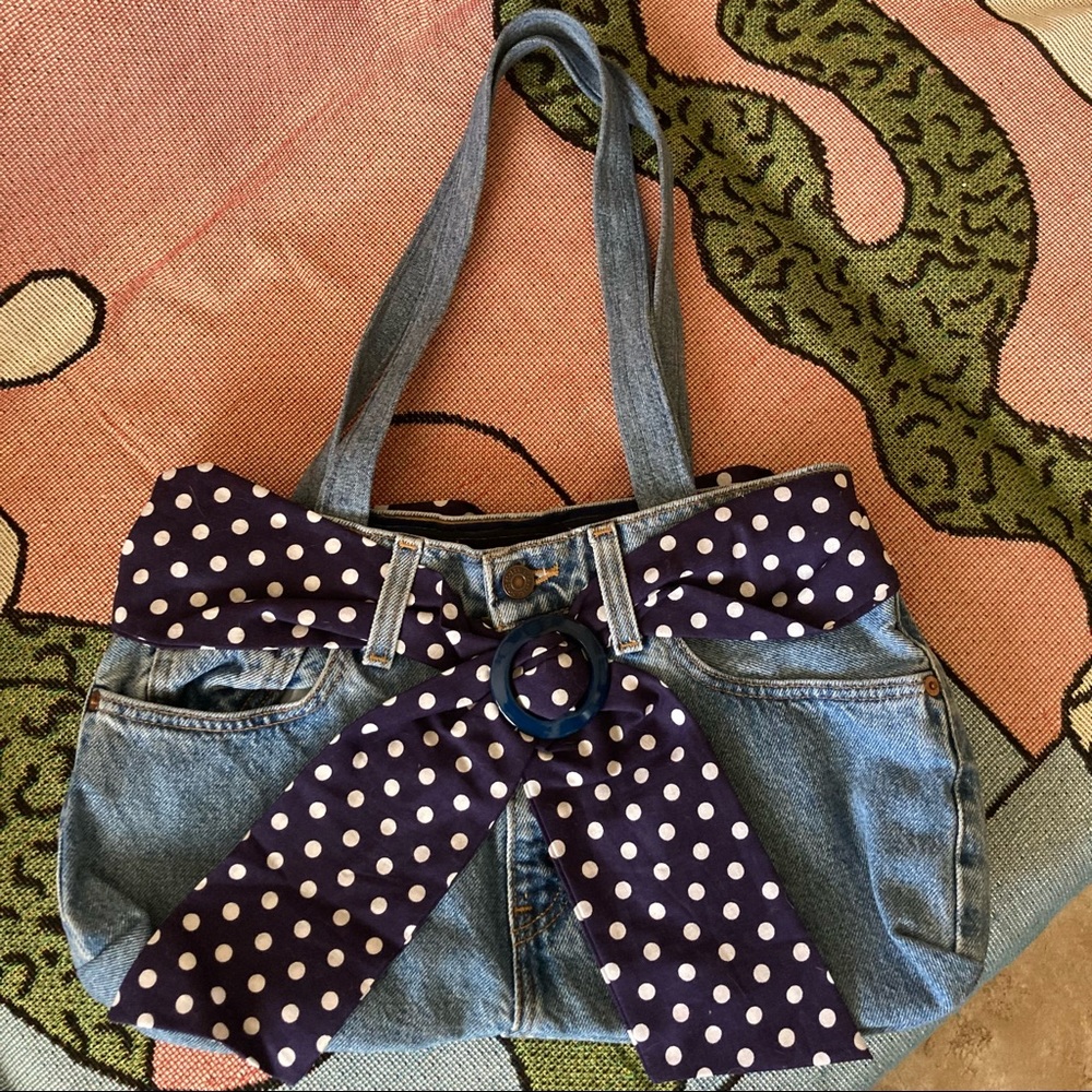 Vintage Y2k Levis Denim Bag, Handmade Handbag Shoulder Bag View 3